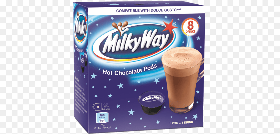 Milky Way Hot Chocolate Pods Milky Way Cake Bar, Cup, Disposable Cup, Beverage Png Image
