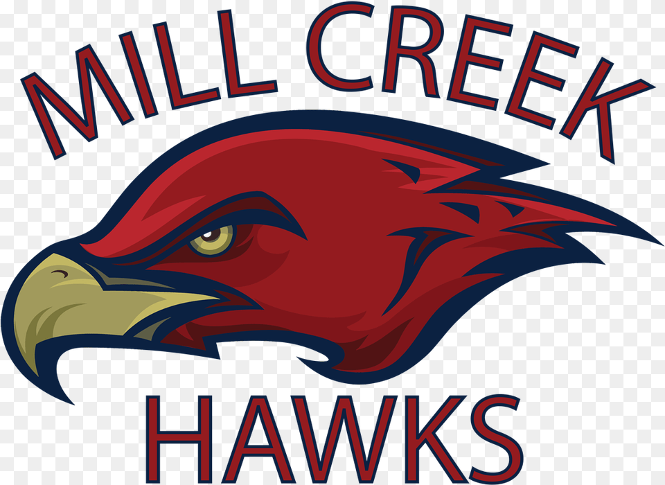 Mill Creek Hawks With Hawk Head Logo Mill Creek, Animal, Beak, Bird, Person Free Png Download