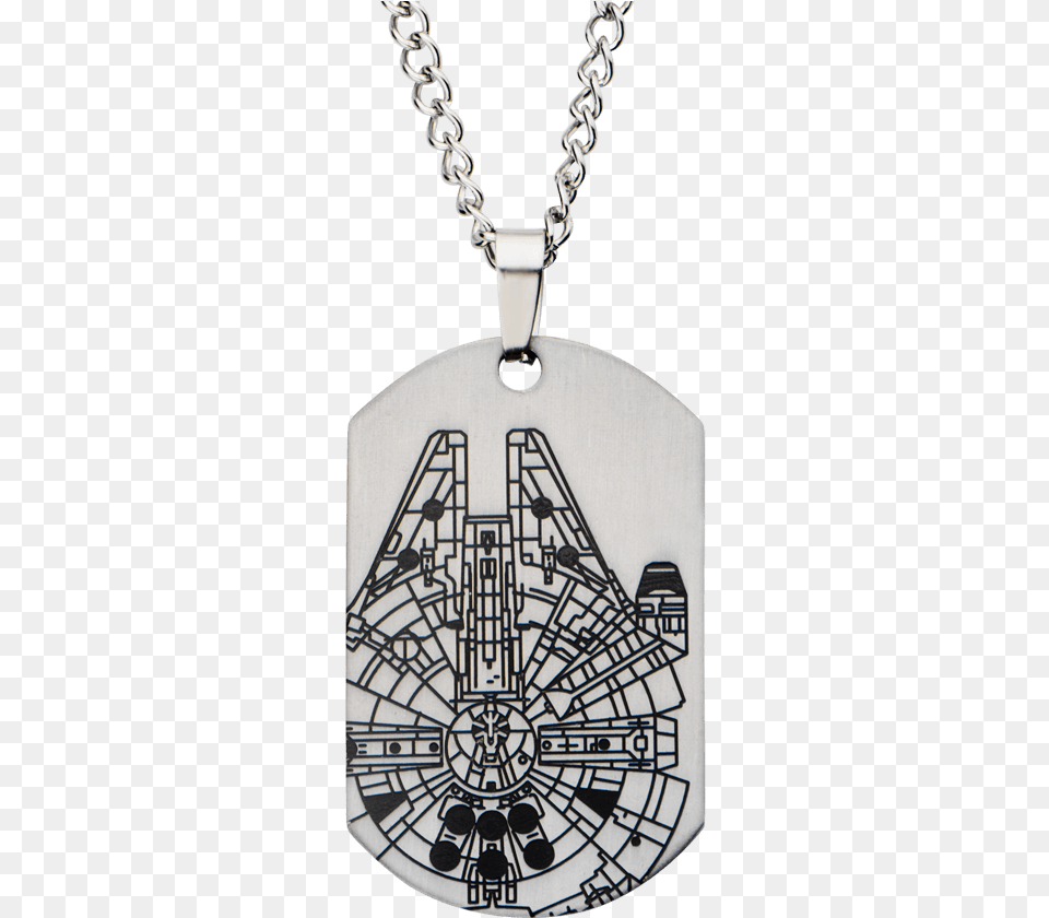 Millennium Falcon Dog Tag Necklace, Accessories, Jewelry, Pendant Png Image