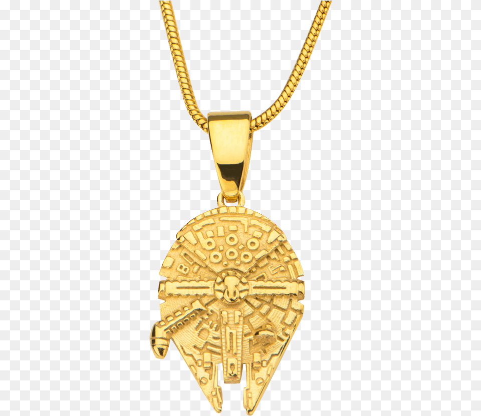 Millennium Falcon Gold Pendant, Accessories, Jewelry, Necklace Png