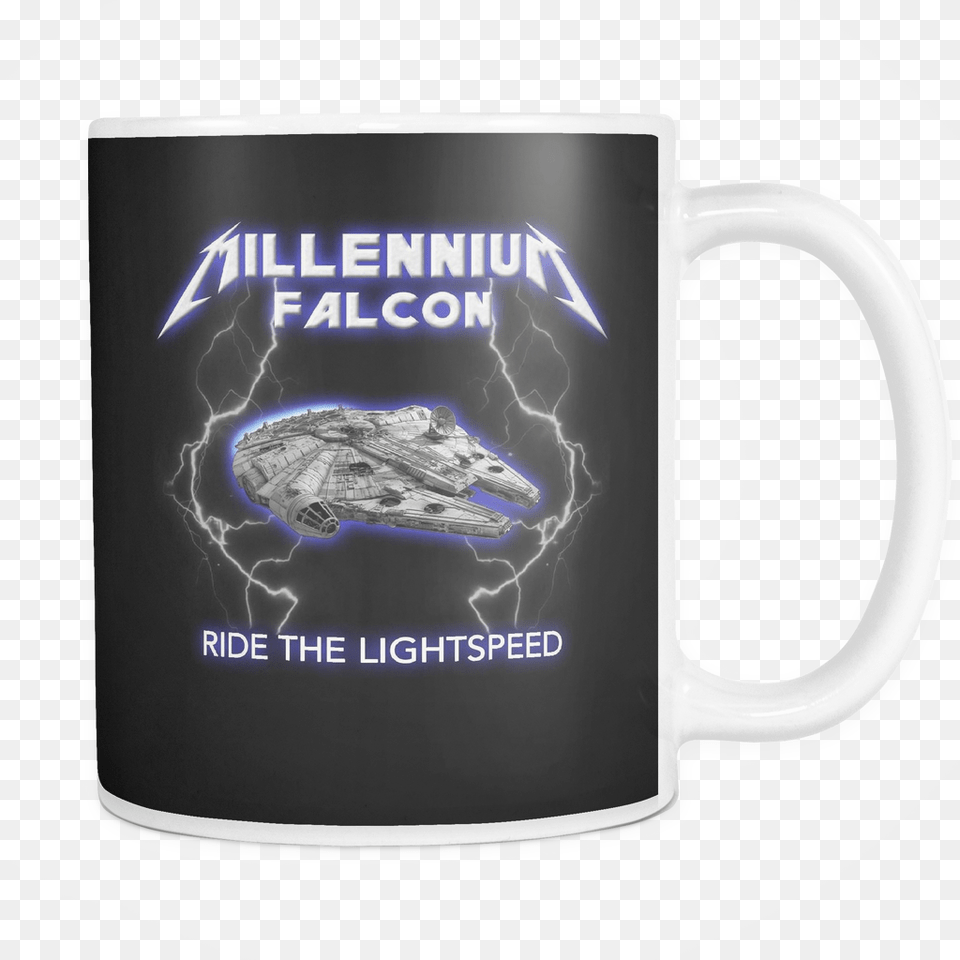 Millennium Falcon Meets Heavy Metal Mug Millennium Falcon Ride The Lightspeed, Cup, Aircraft, Airplane, Transportation Free Png