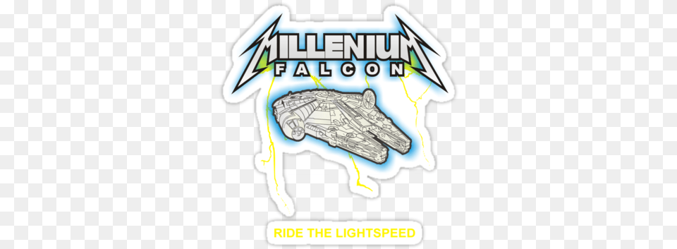 Millennium Falcon Metallica By Obey Zombie Dsu Abstract Armor Design Wall Sticker Free Png Download