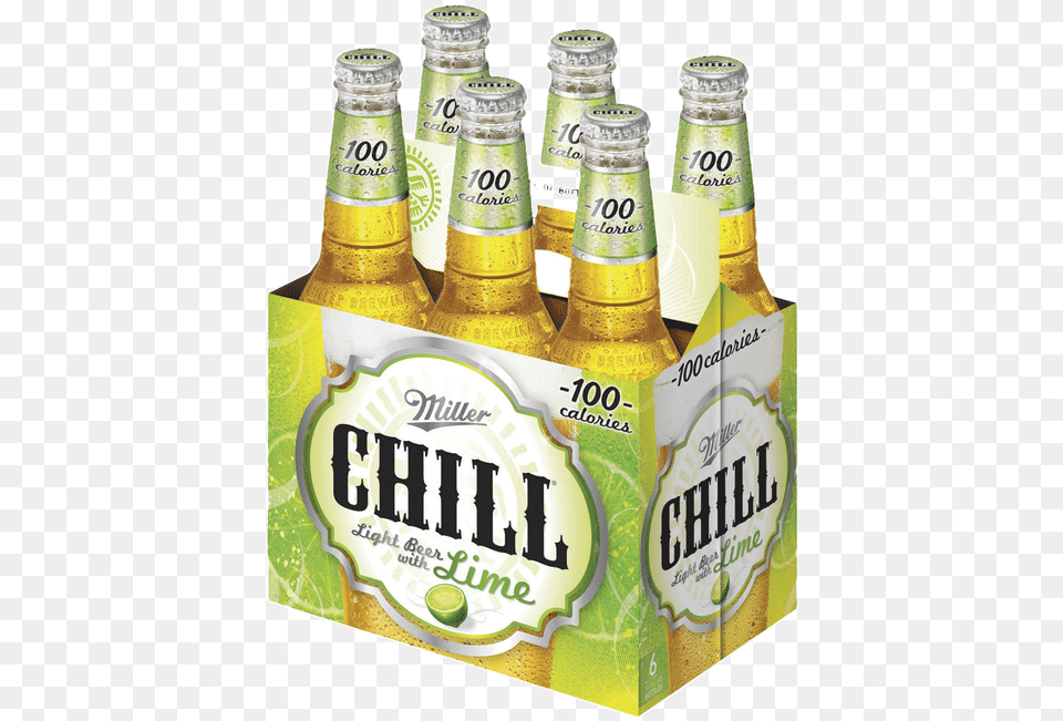 Miller Chill Lime, Alcohol, Beer, Beer Bottle, Beverage Free Transparent Png