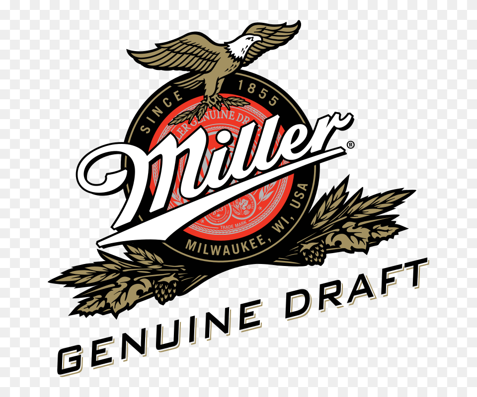 Miller Genuine Draft Logo, Badge, Symbol, Animal, Bird Free Transparent Png