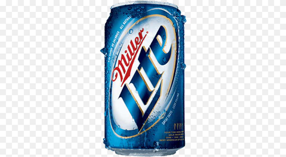 Miller Light Beer Can, Tin, Alcohol, Beverage Png Image