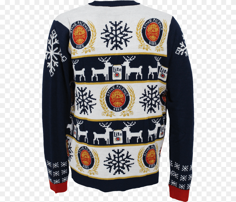 Miller Light Ugly Sweater Party U2013 Young Avenue Deli Cooper Miller Lite Ugly Sweater, Clothing, Knitwear, Long Sleeve, Sleeve Free Png