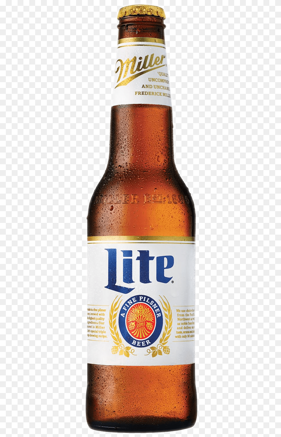 Miller Lite Miller Lite Bottle Label, Alcohol, Beer, Beer Bottle, Beverage Png Image