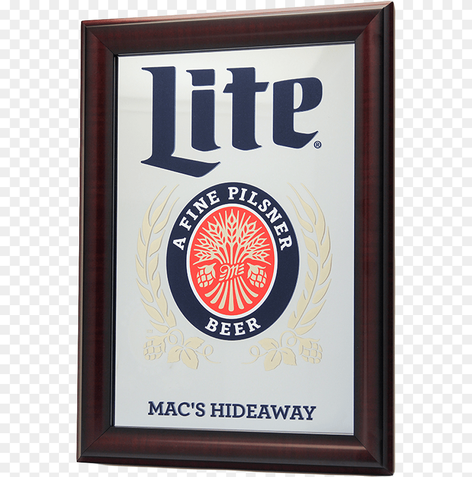 Miller Lite Personalized Framed Mirror Miller Lite Can Cooler, Emblem, Symbol, Logo, Badge Free Transparent Png