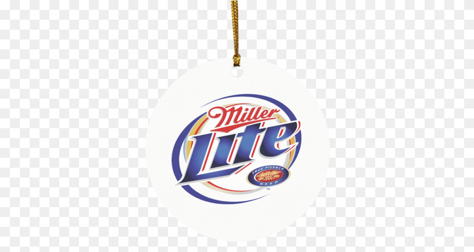Miller Lite True Pilsner Beer Christmas Circle Ornament Miller Lite Beer Logo, Accessories, Gold Png