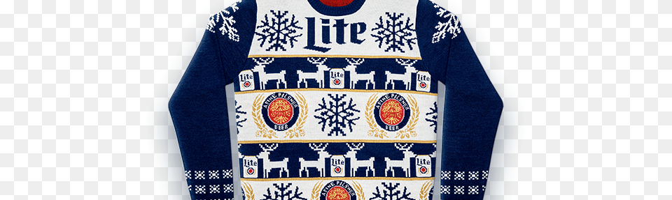 Miller Lite Ugly Sweater Instant Win Game Sweepstaking Lite Ugly Christmas Sweater, Clothing, Knitwear, Shirt, Sweatshirt Png Image