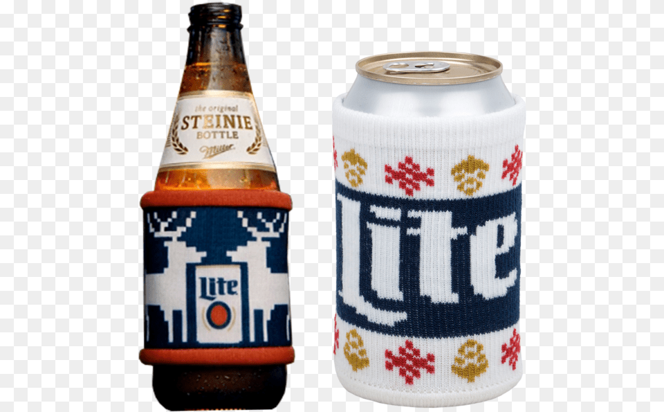 Miller Lite Ugly Sweater Koozie, Alcohol, Beer, Beverage, Can Free Png Download