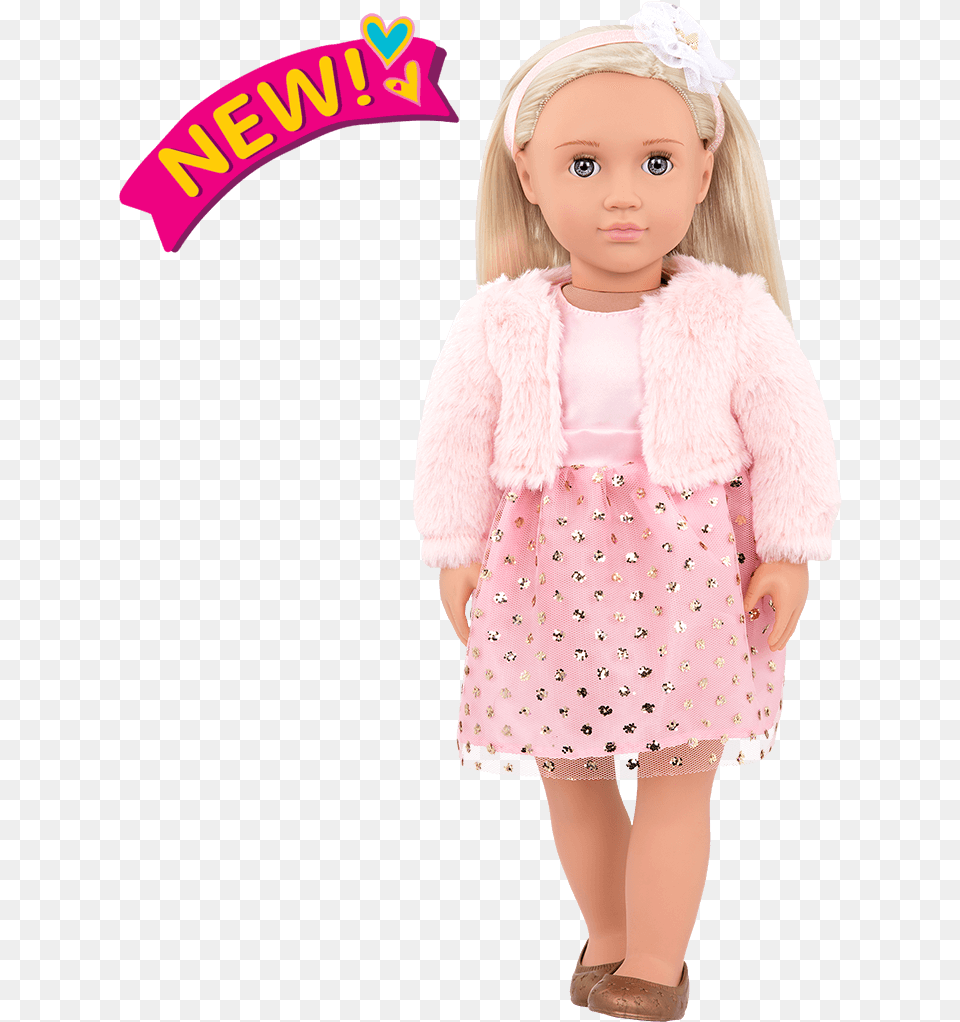 Millie Regular 18 Inch Doll Our Generation Doll Franco, Toy, Clothing, Coat, Face Png Image