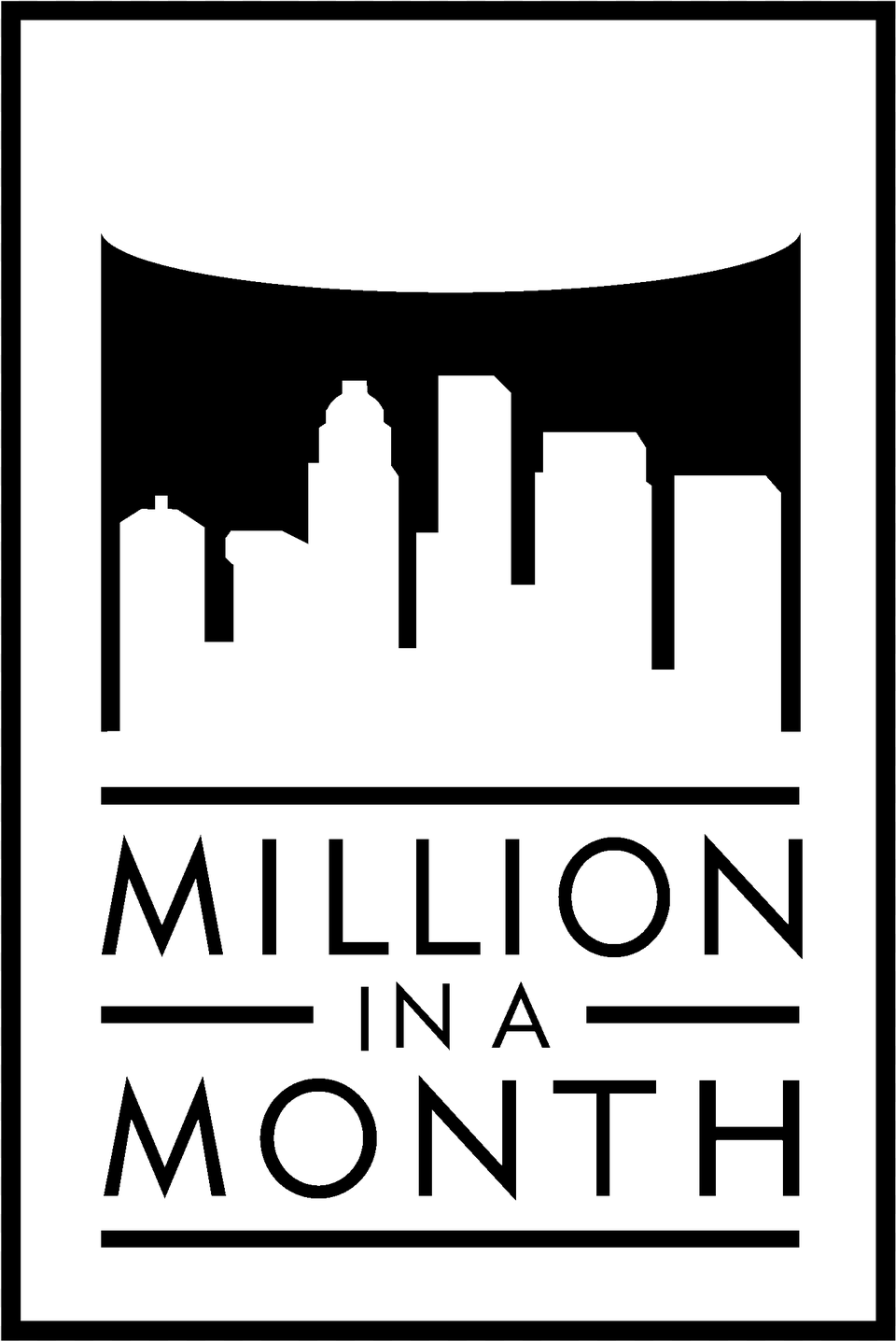Million In A Month Logo Black And White, Book, Publication, Advertisement, Poster Png
