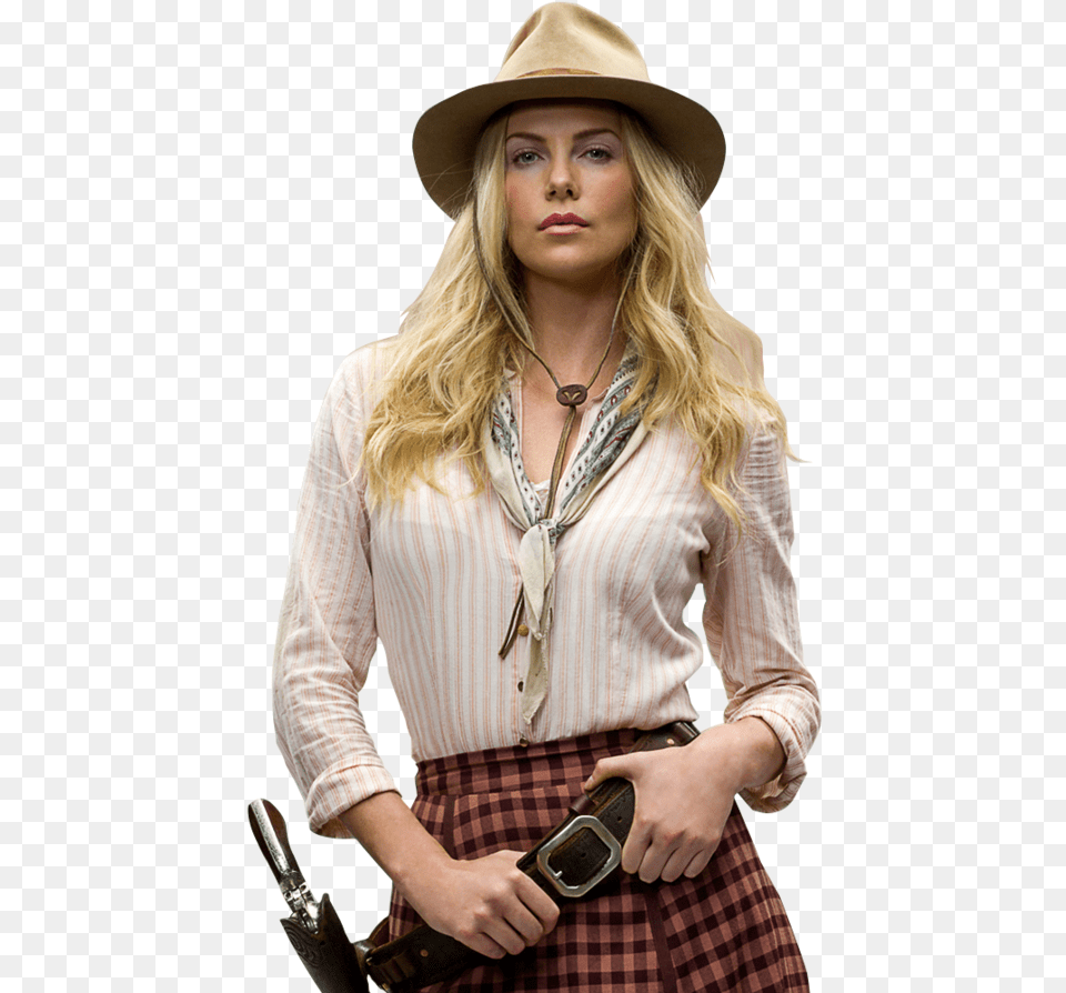Million Ways To Die In The West Charlize Theron, Woman, Person, Hat, Female Png