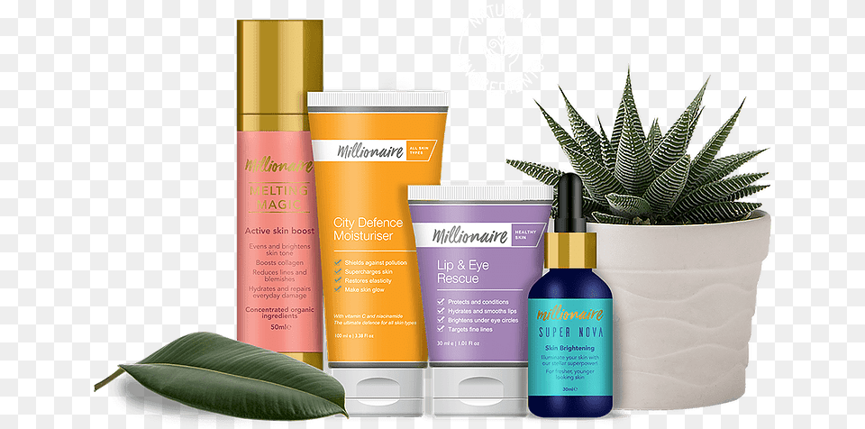 Millionaire Beauty Products Cosmetics, Bottle, Potted Plant, Plant, Lotion Png
