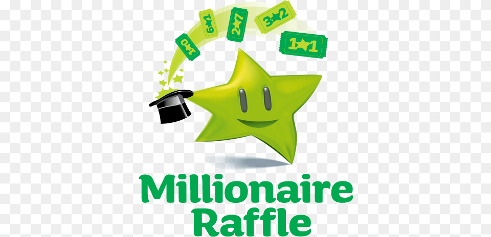 Millionaire Raffle National Lottery, Symbol, Green, Animal, Fish Free Png