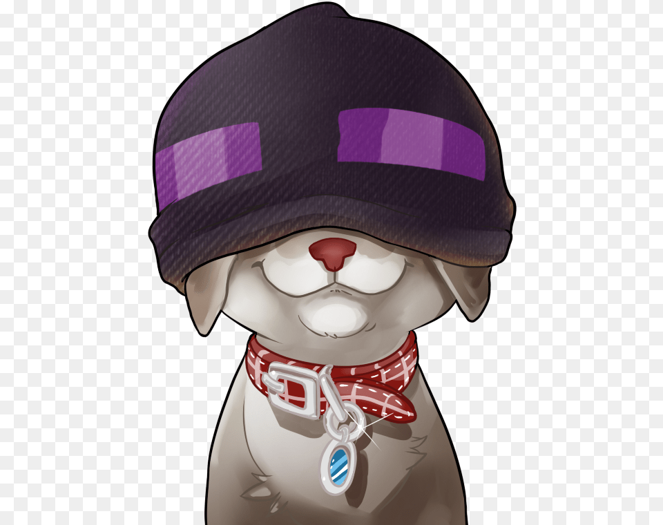 Milquetoast Wearing The Enderman Beanie We Got Cartoon, Cap, Clothing, Hat, Accessories Free Png Download