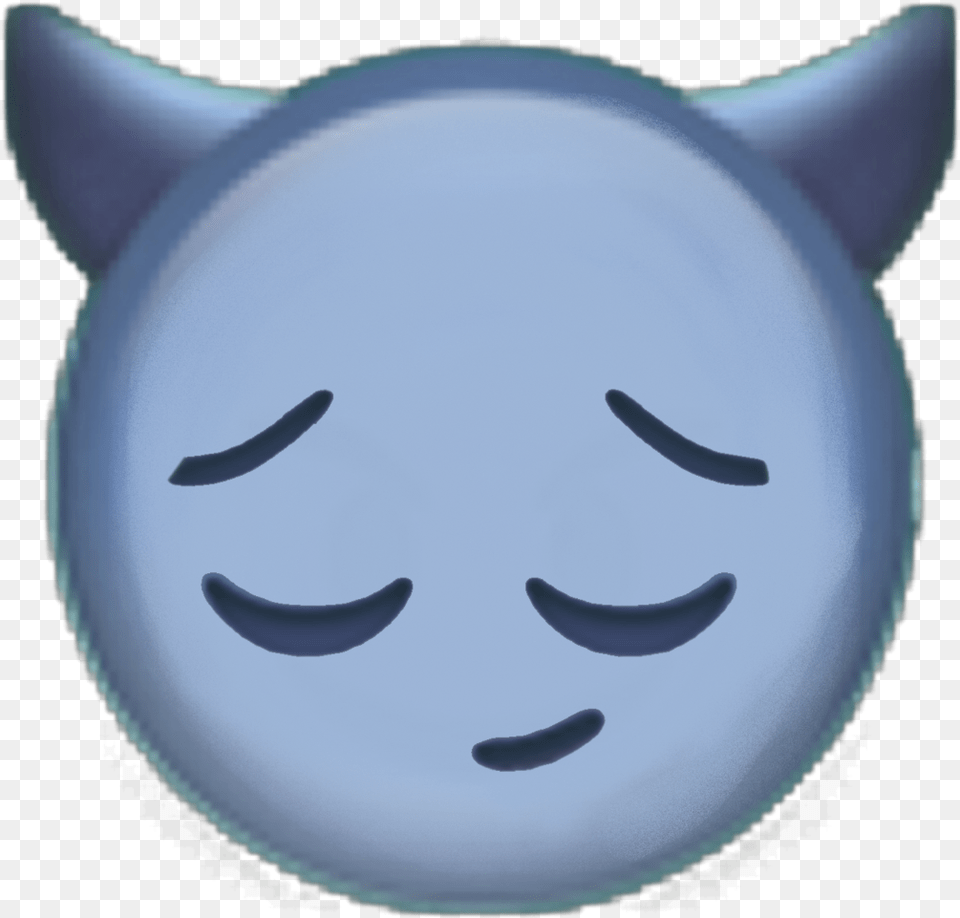 Milukyun Iphone Iphoneemoji Emoji Emojis Devil Sad Purple Devil Emoji, Plate, Pottery Free Transparent Png