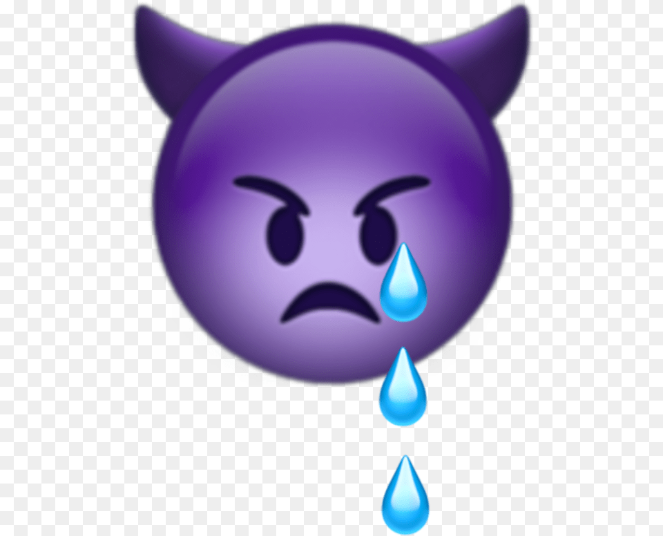 Milukyun Iphone Iphoneemoji Emoji Emojis Devil Transparent Devil Emoji, Purple, Lighting, Astronomy, Moon Free Png Download
