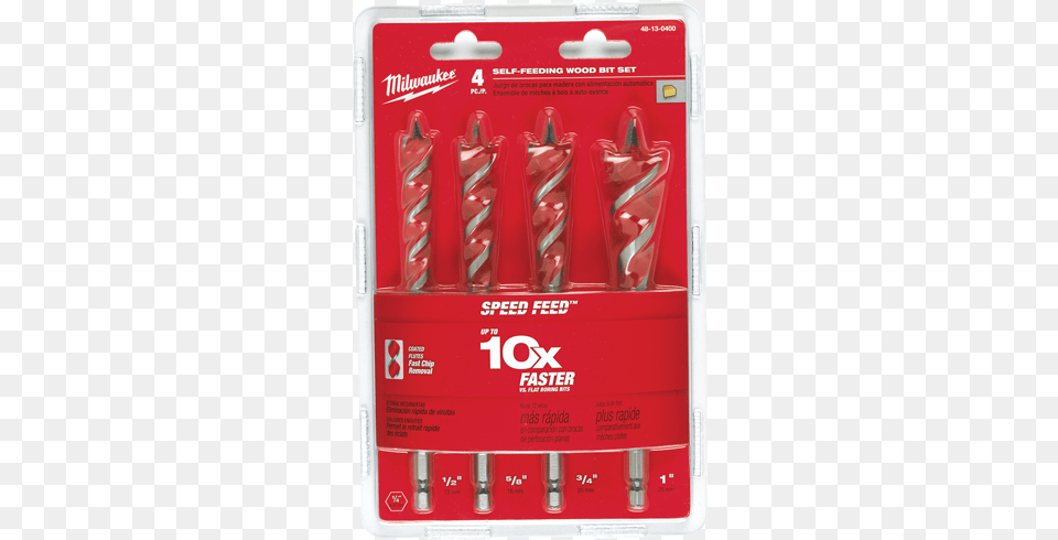Milwaukee 48 13 0400 4 Pc Speed Feed Wood Bit Set, First Aid, Device Free Transparent Png