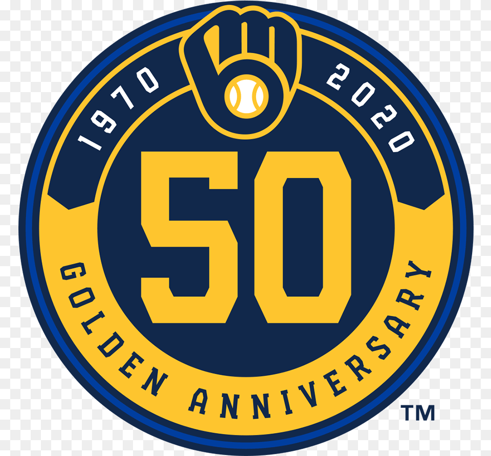 Milwaukee Brewers Anniversary Logo National League Nl Pro Football Hall Of Fame, Badge, Symbol Png Image