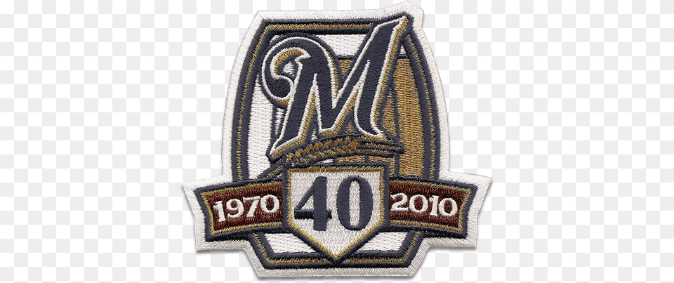 Milwaukee Brewers Sports Logo Patch Patches Mlb Milwaukee Brewers Embroidered 40th Anniversary, Badge, Symbol, Clothing, Hoodie Free Png