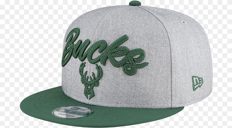 Milwaukee Bucks Nba 9fifty Draft Snapback Heather Grey Green For Baseball, Baseball Cap, Cap, Clothing, Hat Free Png