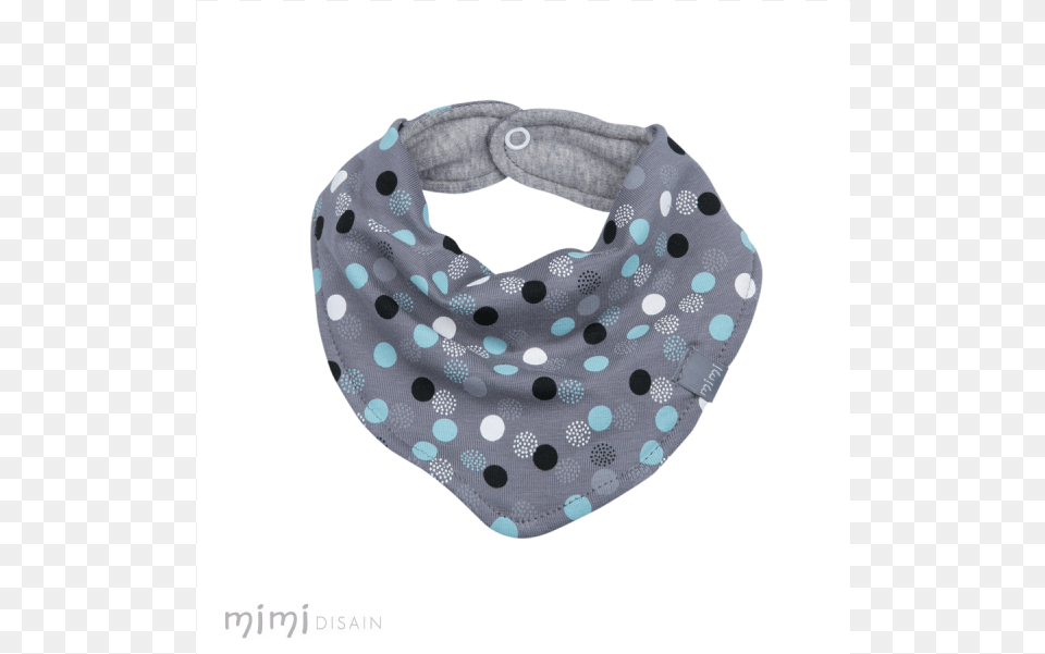 Mimi Baby Bib Grey Blue Dot Polka Dot, Accessories, Diaper, Headband, Bandana Free Png Download