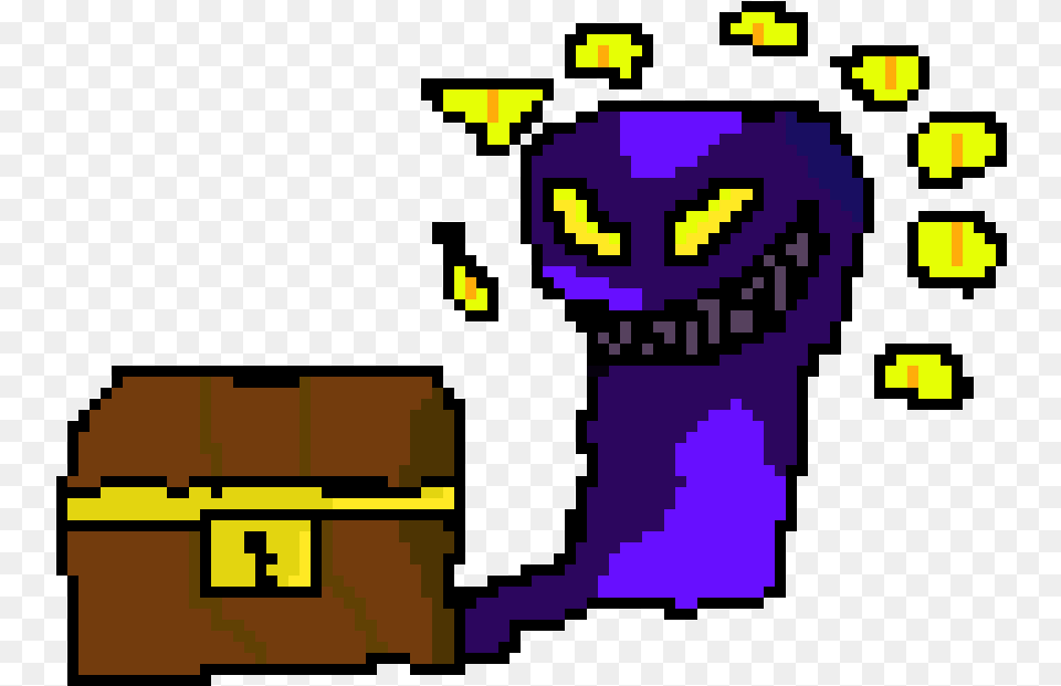 Mimic Chest Cartoon, Treasure, Qr Code Png Image