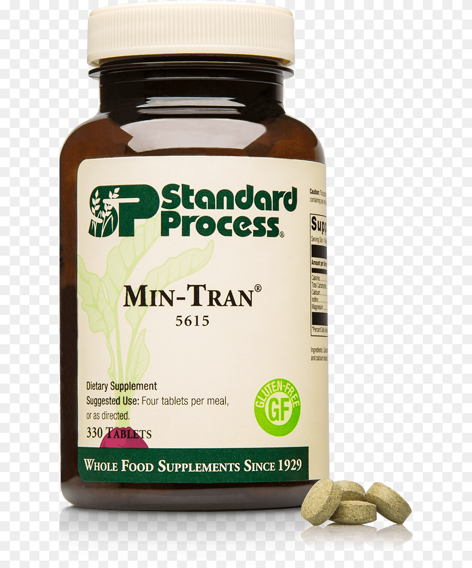 Min Tran Bottle Tablet Standard Process, Herbal, Herbs, Plant, Alcohol Free Png Download