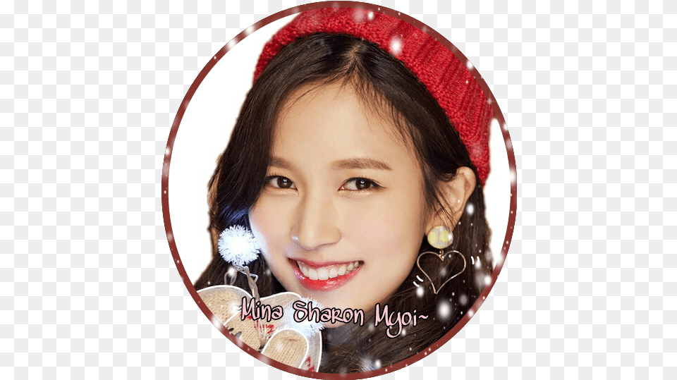 Mina Monaprofileicon Sticker Twice Heart Shaker, Accessories, Photography, Person, Earring Png