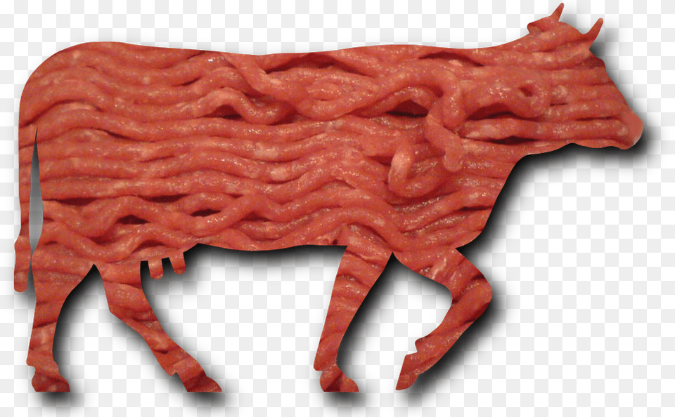 Minced Beef Meat Cow Cattle Shadow Beef In Cow Shape, Food, Pork, Bacon, Baby Free Png