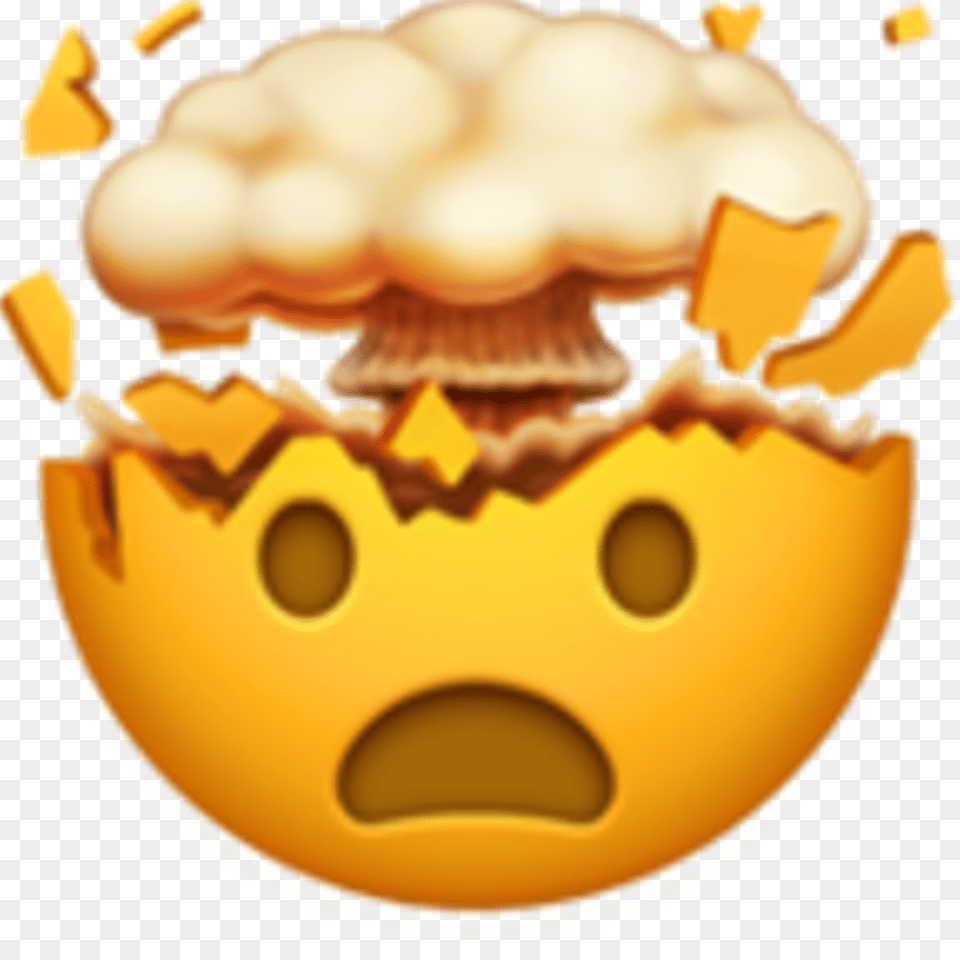 Mind Blown Emoji Apple Mind Blown Discord Emoji, Birthday Cake, Cake, Cream, Dessert Png Image