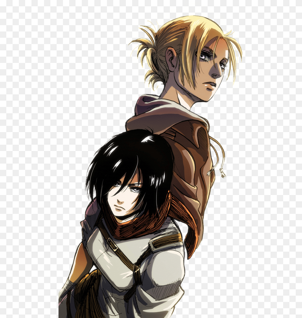 Mine Anime Success Transparent Snk Shingeki No Kyojin Annie And Mikasa Aot, Book, Comics, Publication, Adult Free Png