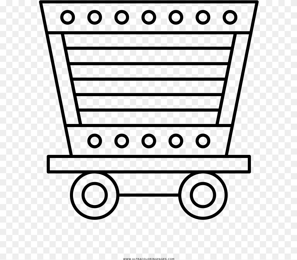Mine Cart Coloring, Gray Free Png Download