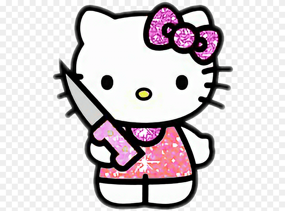 Mine Mysticker Oktouse Hellokitty Kawaii Knife Hello Kitty Coloring Pages, Sticker, Baby, Person, Face Free Png Download