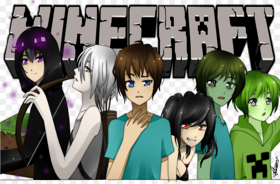 Minecraft Anime Ver Anime Personajes De Minecraft, Adult, Publication, Person, Female Free Png Download