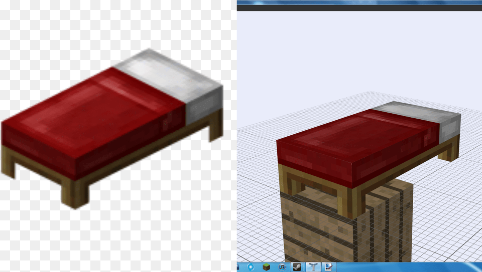Minecraft Bed, Furniture, Table, Coffee Table, Mailbox Free Png