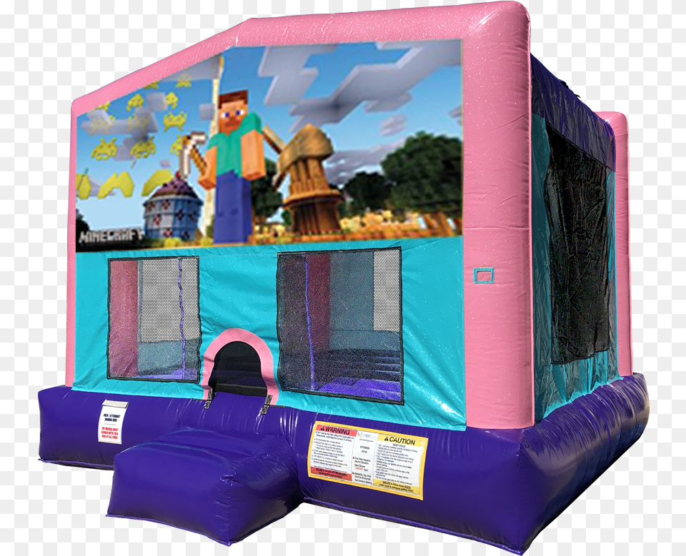 Minecraft Bouncer Pink Edition Under The Sea Bounce House, Inflatable, Indoors, Play Area Png
