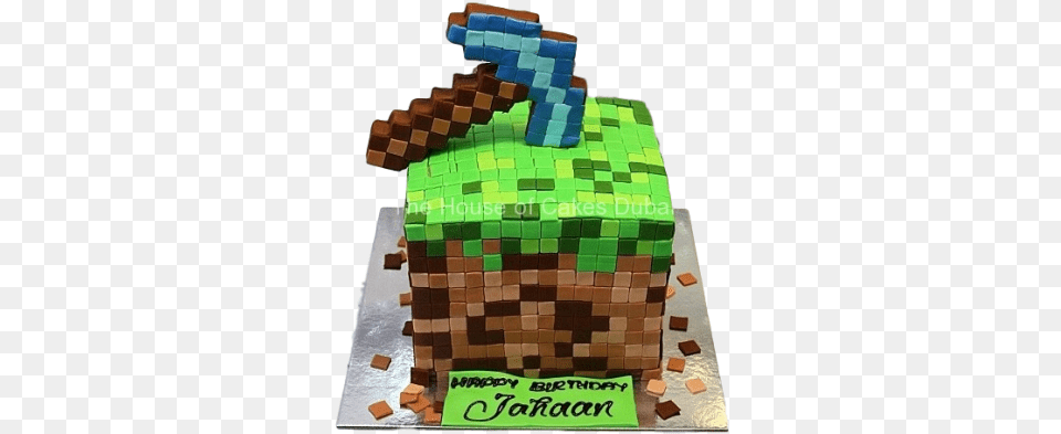 Minecraft Cake 5 Minecraft, Birthday Cake, Cream, Dessert, Food Free Transparent Png