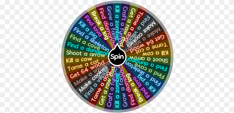Minecraft Challenges Spin The Wheel App Circle, Disk, Number, Symbol, Text Free Png