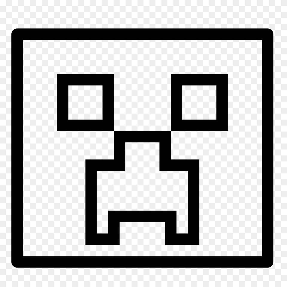 Minecraft Creeper Icon, Gray Free Transparent Png