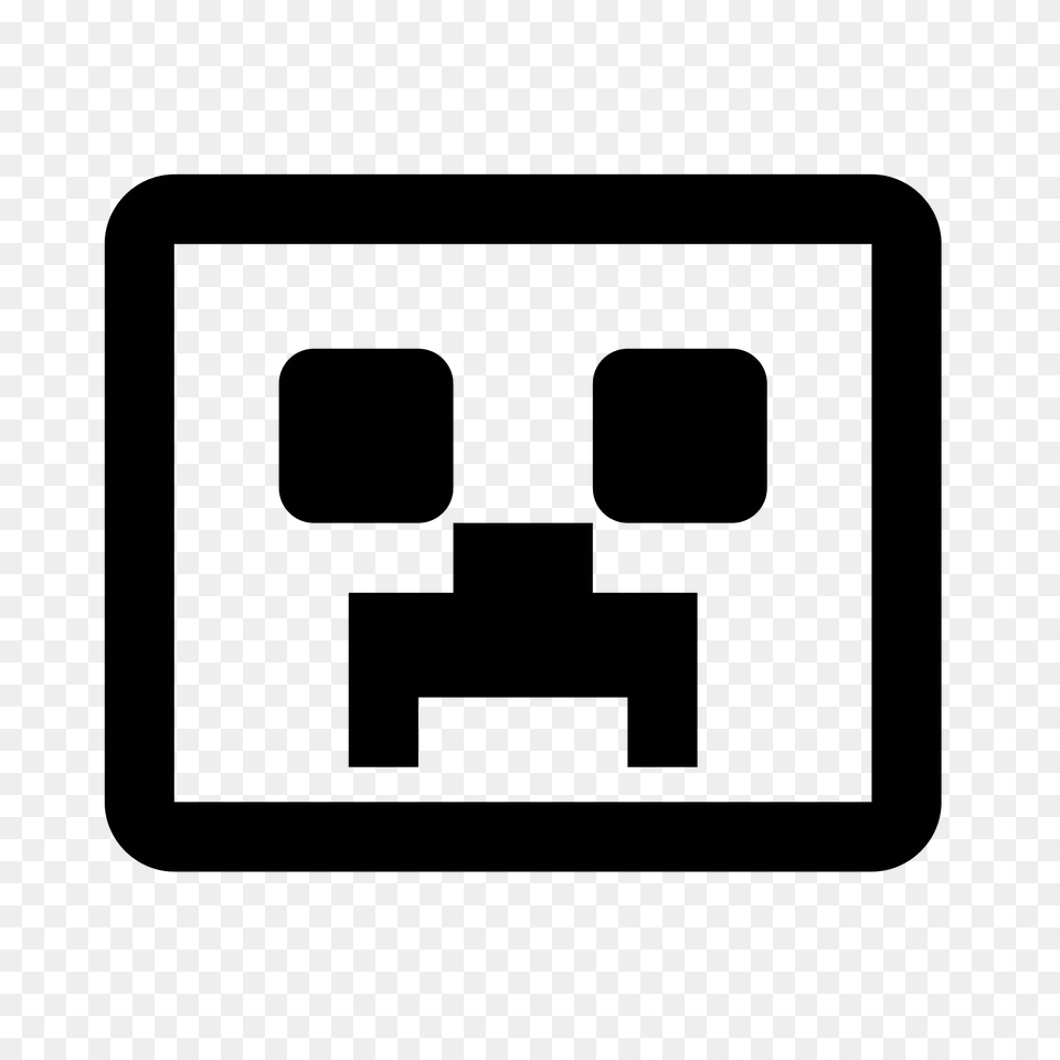 Minecraft Creeper Icon, Gray Free Transparent Png
