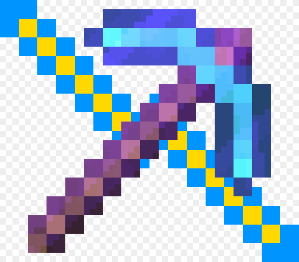 Minecraft Diamond Pickaxe, Art, Pattern Free Png Download