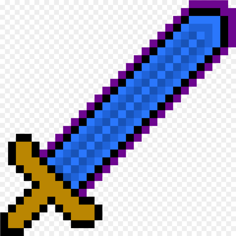 Minecraft Diamond Sword Cross, Weapon Png