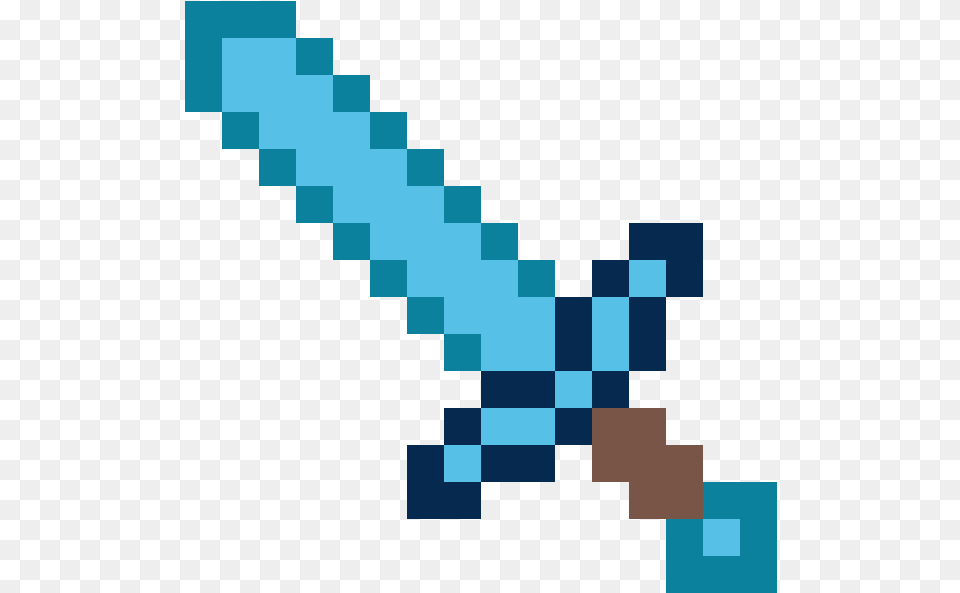 Minecraft Diamond Sword Minecraft Pixel Art Armas, Pattern Free Transparent Png