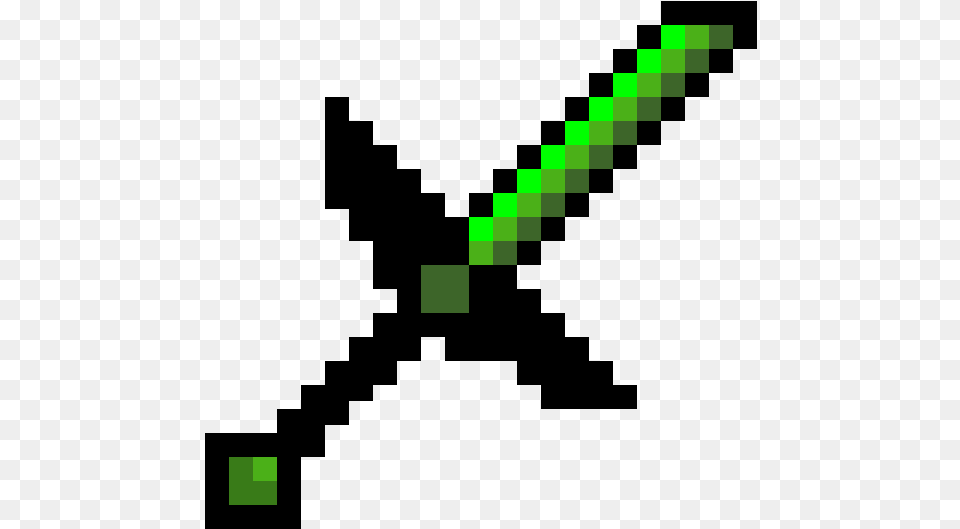 Minecraft Diamond Sword Sketch, Green Free Transparent Png