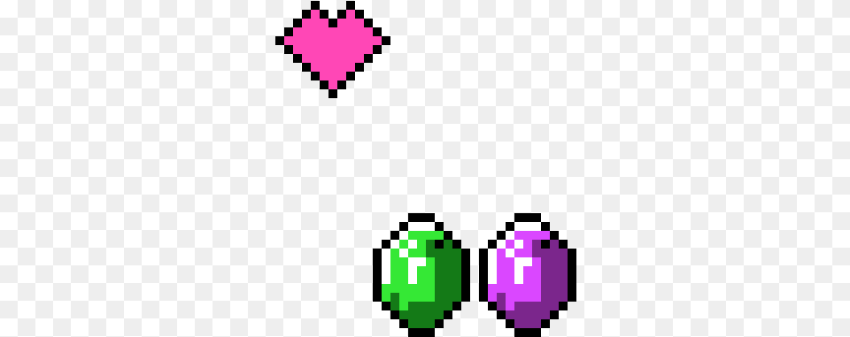 Minecraft Emerald Converted To Amethyst And Heart Emerald Pixel Art, Purple Free Png Download