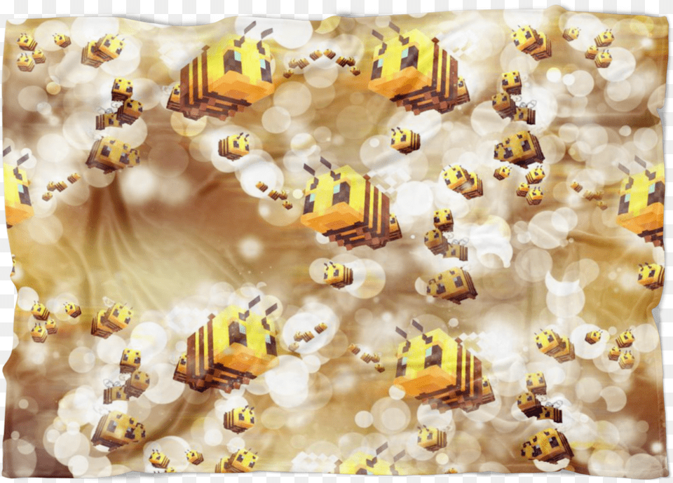 Minecraft Feece Blanket Bees Hoildays Bokeh Yellow Games Png Image