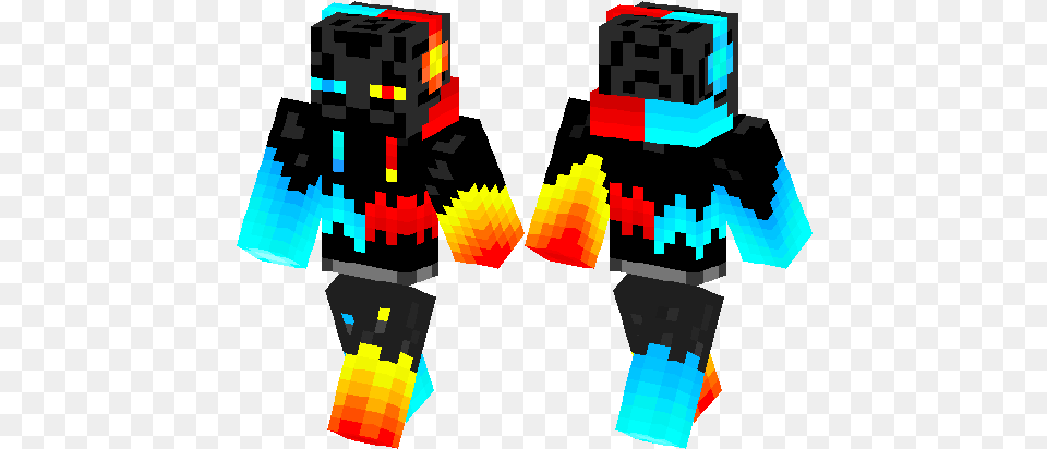 Minecraft Fire And Ice Enderman Skin, Art, Graphics, Person, Qr Code Free Transparent Png
